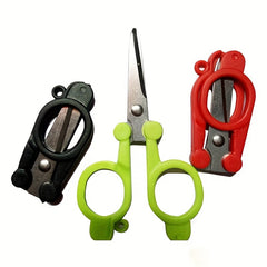 Compact Stainless Steel Folding Scissors for Travel and Outdoor Activities