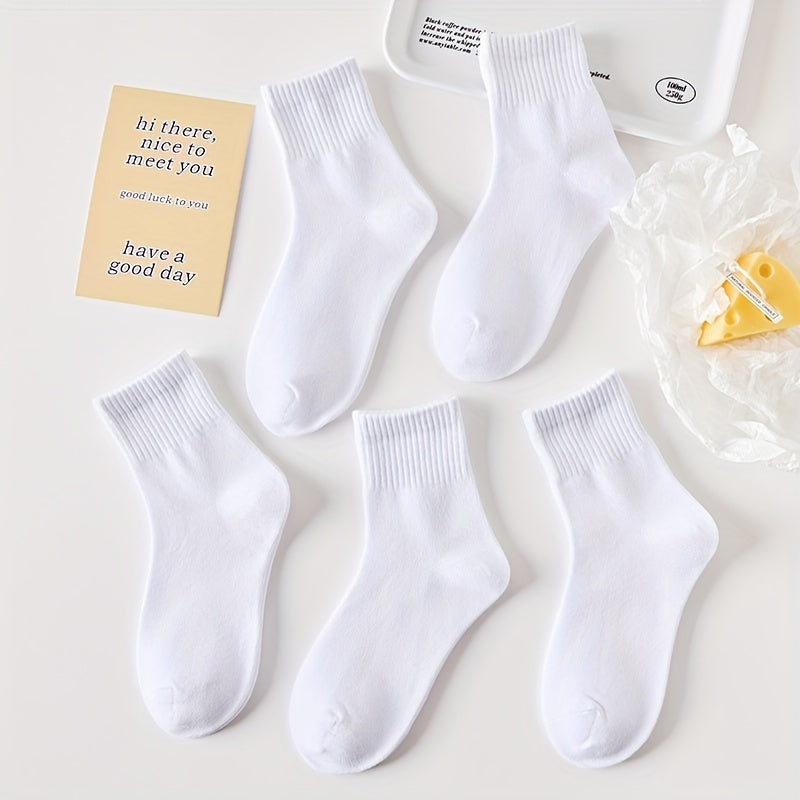 5 Pairs Kids Breathable Sports Socks for Spring Autumn