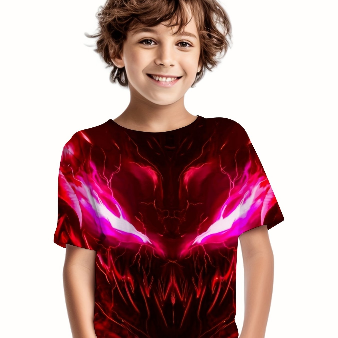 Demon Pattern Kid's T shirt Halloween Style Short Sleeve Top