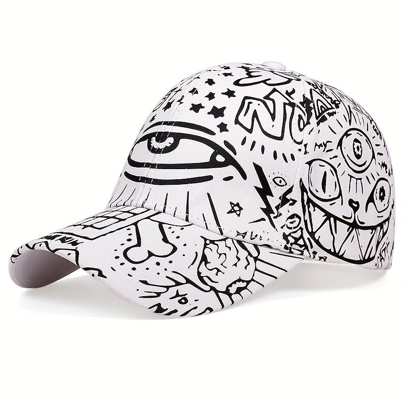 Eye Cartoon Graffiti Baseball Cap Solid Casual Adjustable Sun Hat