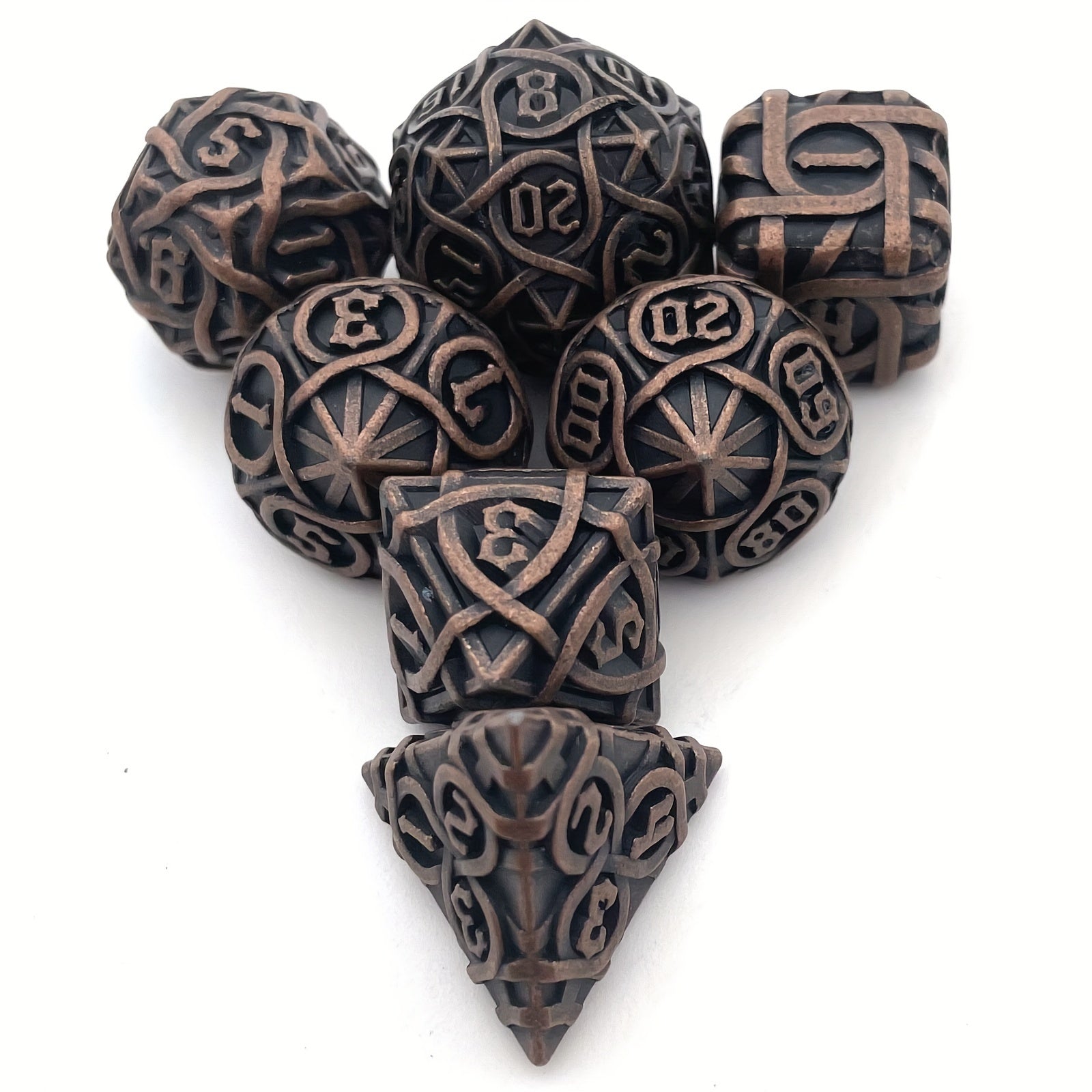 7pcs Maze Dice Mini Metal Solid Dice Game Punishment Drinking Fun Dice