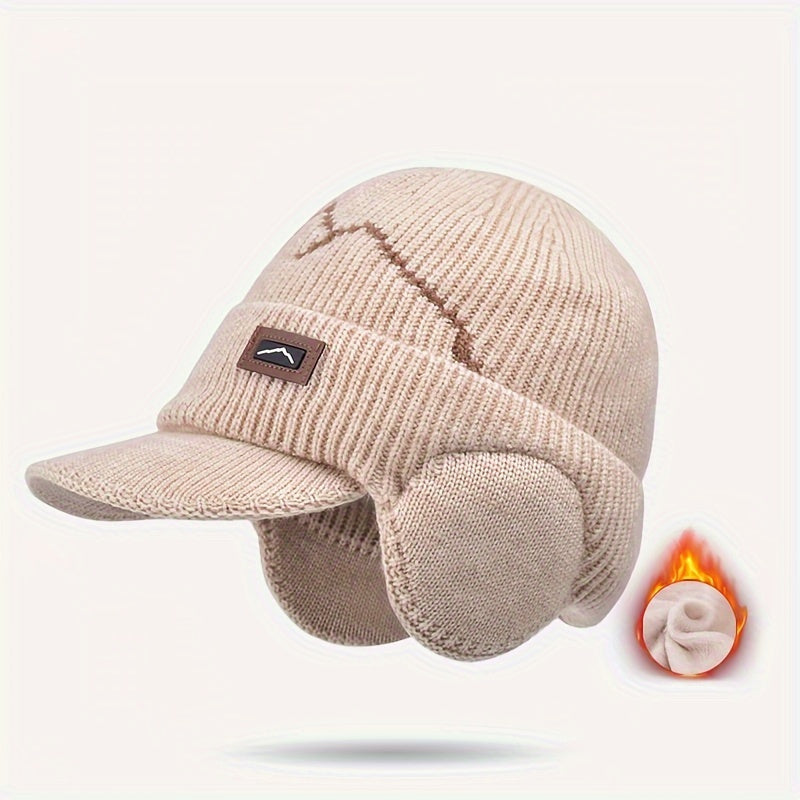 Men's Warm Knitted Hat Winter Ear Protection Baseball Cap