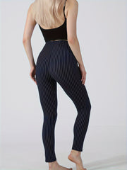 Striped Print Lounge Pants Casual Slim Elastic Waistband Womens Loungewear