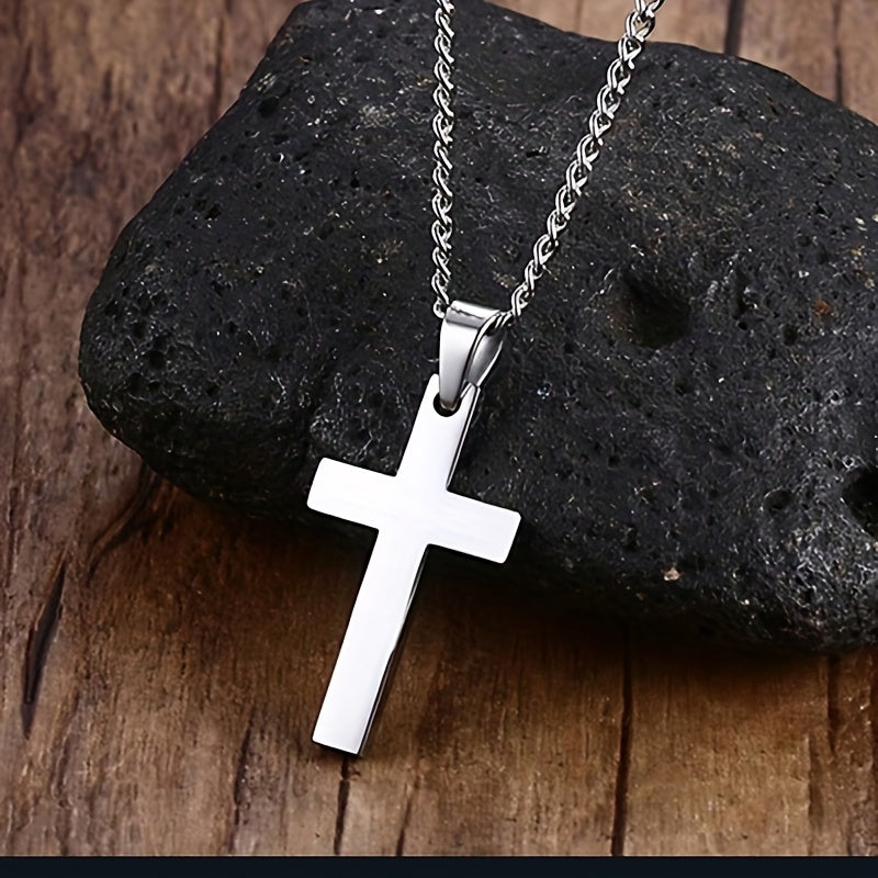Son Cross Necklace - Stainless Steel Birthday Gift for Teen Boys