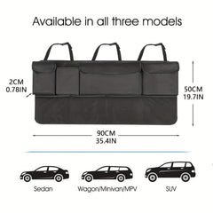 8-Pocket Car Trunk Organizer with Adjustable Straps