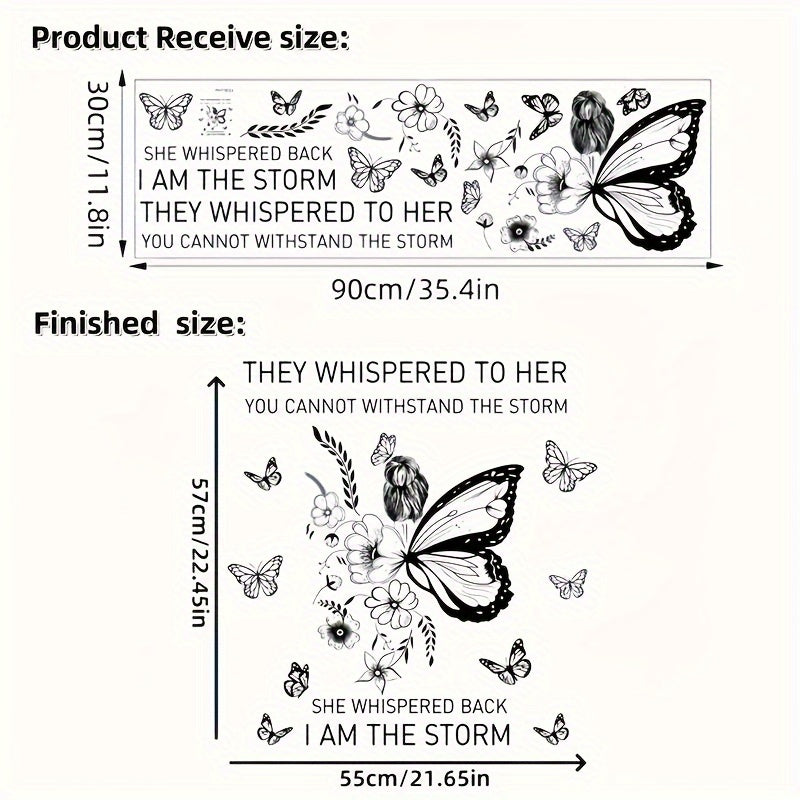Butterfly Girl Wall Sticker Self Adhesive PVC Decal for Home Decor