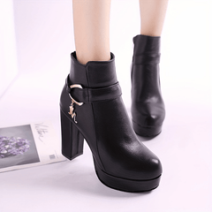 Women's Metallic Decor Platform Ankle Boots