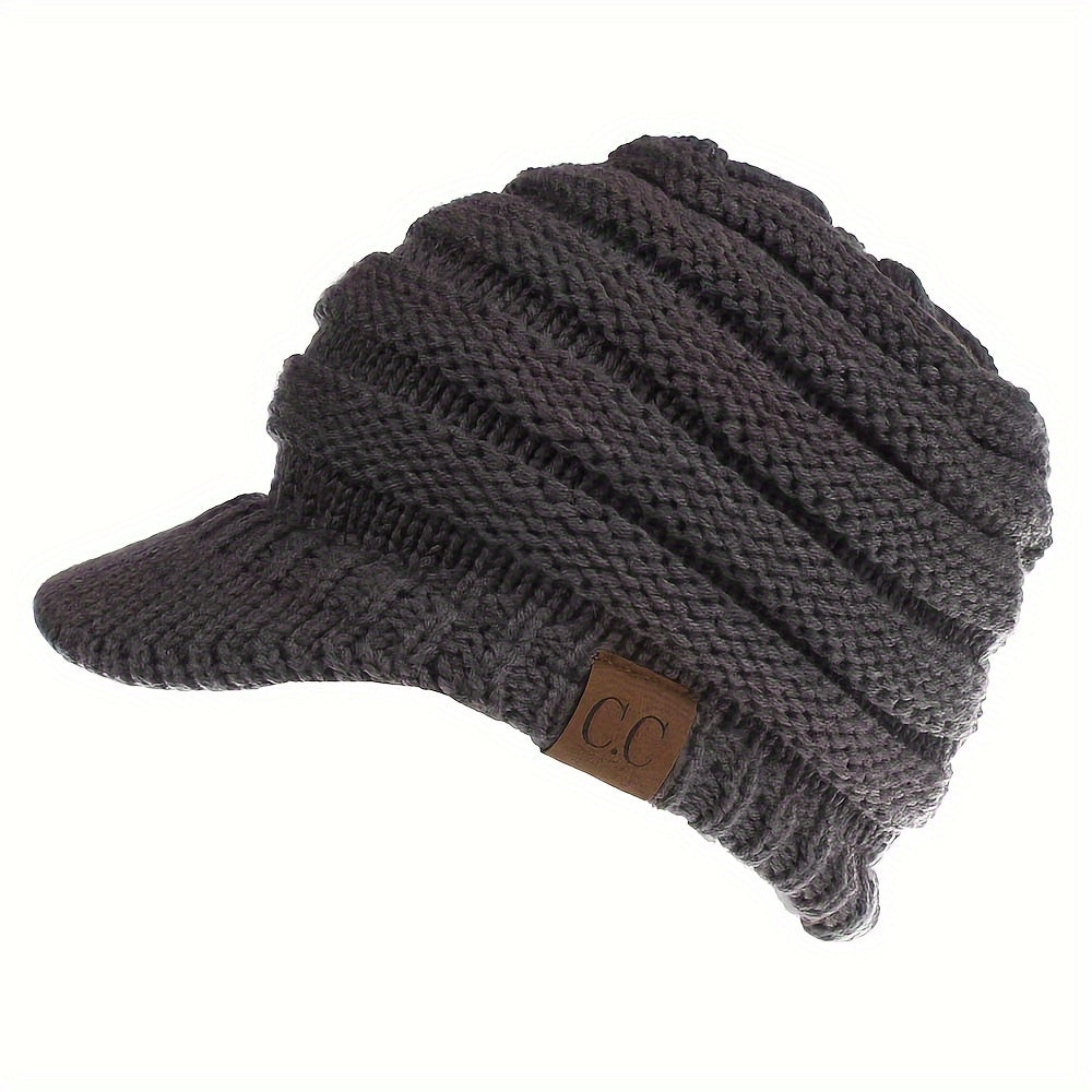 Winter Baseball Cap Ponytail Knit Hat For Women