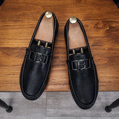 Men's Letter Decor Loafer Shoes Non-slip Driving Shoes