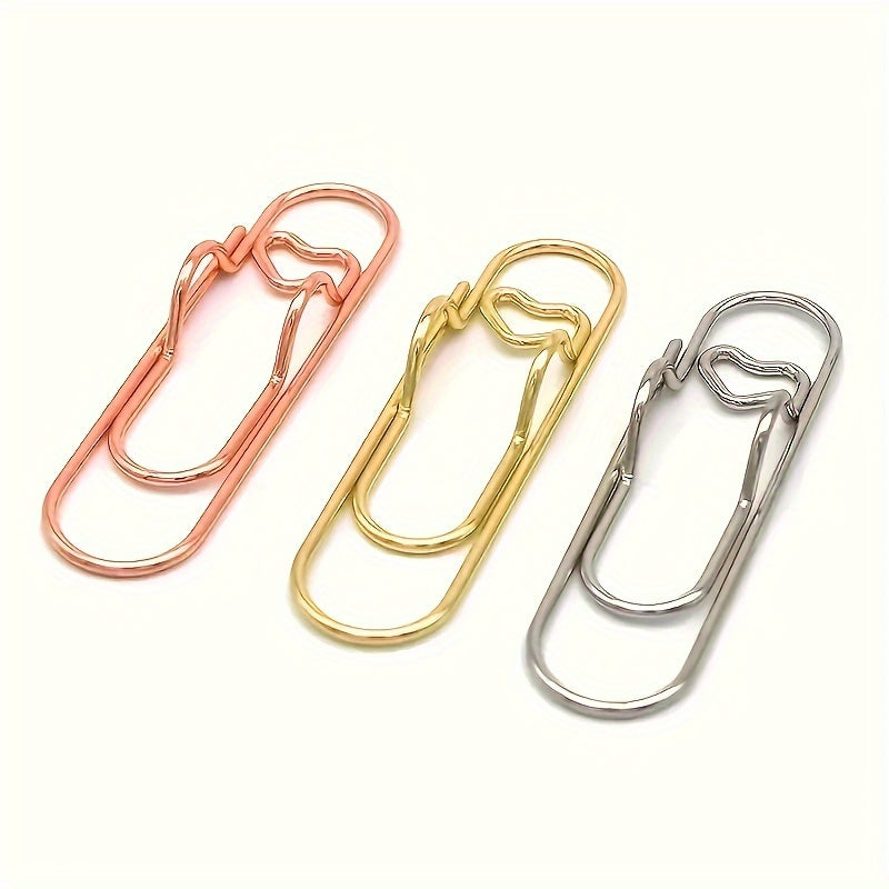 10pcs Metal Pen Clips Notebook Paper Clips Stationery Tools