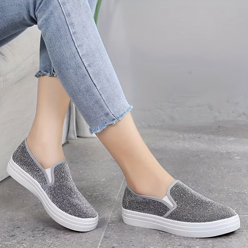 Women's Slip-On Canvas Sneakers Lightweight Low Top Casual Shoes