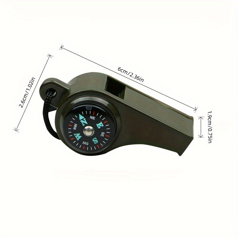 2PCS 3 in 1 Whistle Lifesaving Whistle With Compass Thermometer