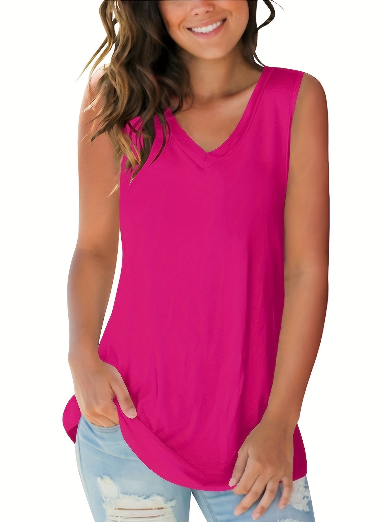 Casual V Neck Tank Top for Summer
