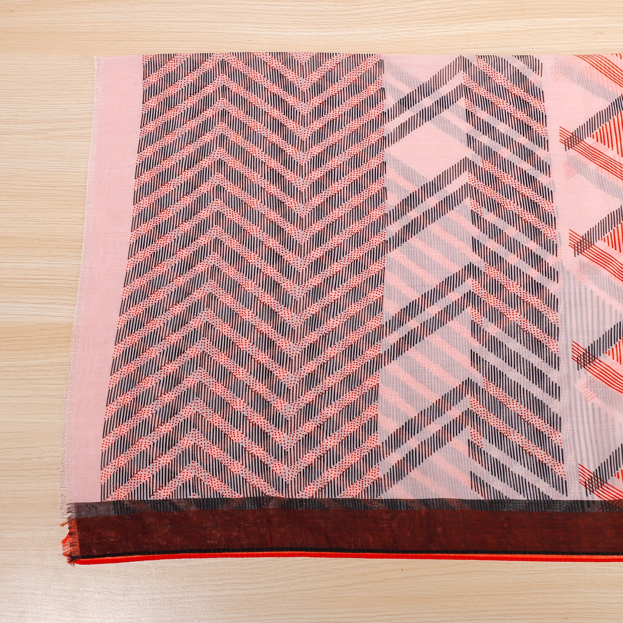 Red Stripe Pattern Print Scarf Spring Autumn Stripe Shawl And Wraps
