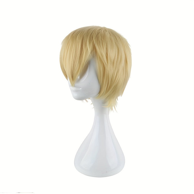 Men's 12 Inch Golden Anime Dress Up Wig Cosplay Wig