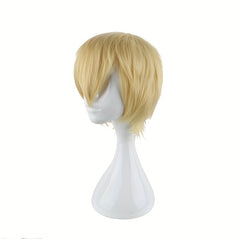 Men's 12 Inch Golden Anime Dress Up Wig Cosplay Wig