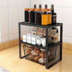 Stylish Multifunctional Stainless Steel Rack for Kitchen Storage