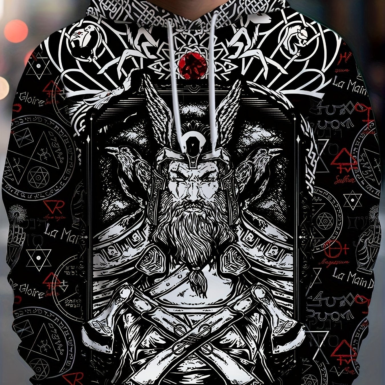 Men's All Over Print Hoodie Kangaroo Pocket Loose Pullover