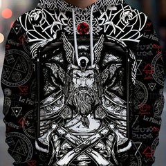 Men's All Over Print Hoodie Kangaroo Pocket Loose Pullover