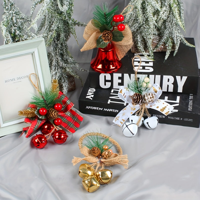 Christmas Bell Pendant Diy Mall Tree Ornament Bow Bell Decoration