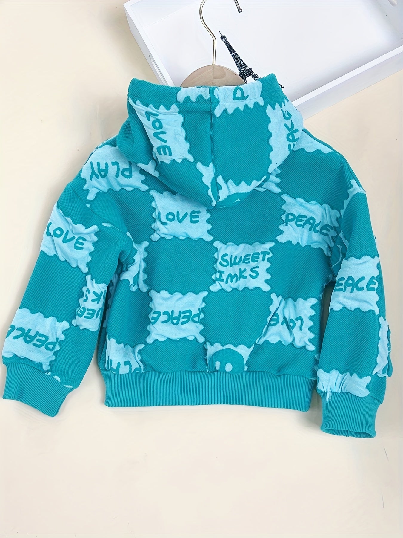 Girls' Bunny Print Hooded Sweatshirt for Casual Outfit