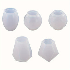 5pcs Geometric Ball Bottle Stopper Resin Mold for DIY Casting Craft