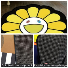 Sunflower Round Floor Mat Modern Home Decor Rug Non slip Door Mat
