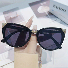 Rhinestone Cat Eye Sunglasses Gradient UV400
