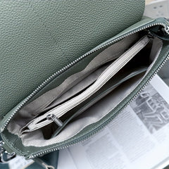 Leather Women's Handbag with Detachable Strap Shoulder Bag