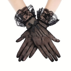Women's Full Finger Fishnet Lace Gloves - Wedding/Performance/Bridal