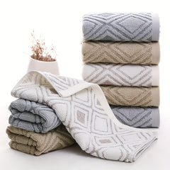 2pcs Rhombus Hand Towels Set Soft Absorbent Decorative Cotton