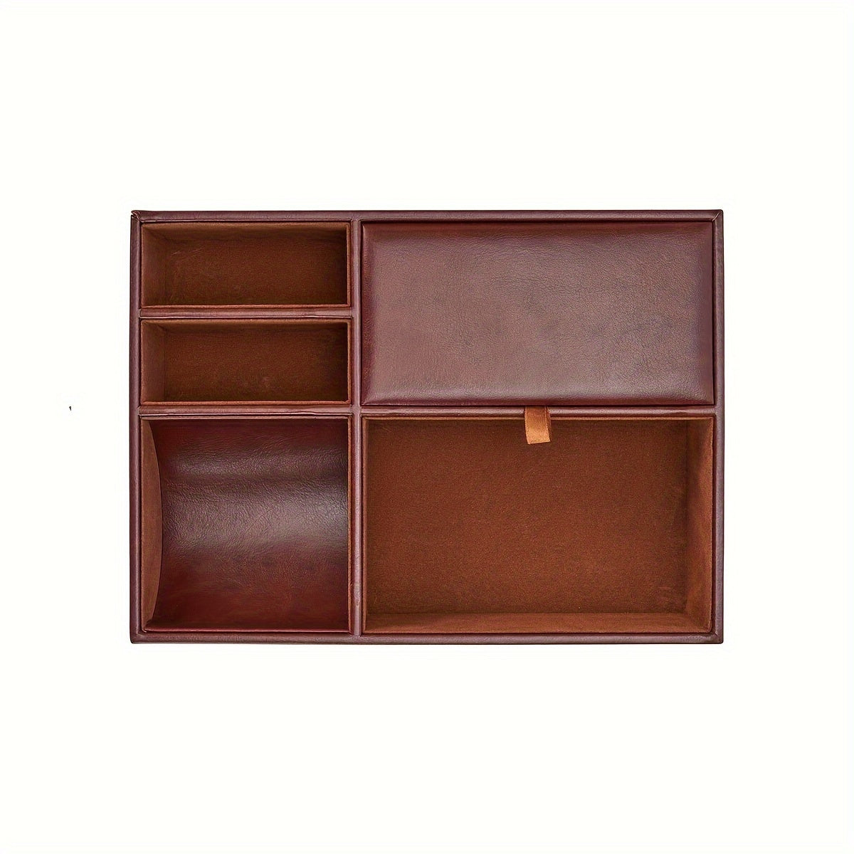 Faux Leather Storage Tray Bedside Cabinet Storage Box Glasses Phone Jewelry