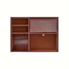 Faux Leather Storage Tray Bedside Cabinet Storage Box Glasses Phone Jewelry