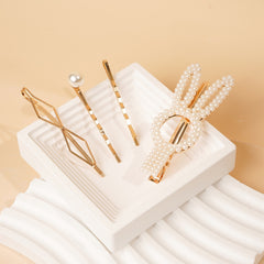 12pc Faux Pearl Rhinestone Bobby Pin Hair Accessories Set
