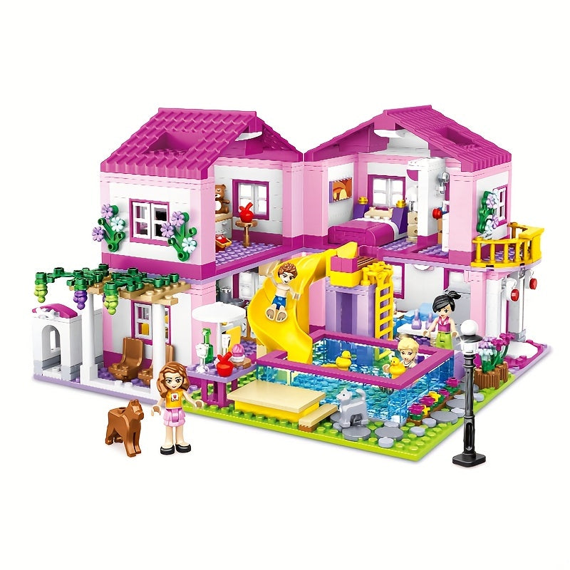 Girls Building Blocks Summer Villa Princess Castle Play House Toy