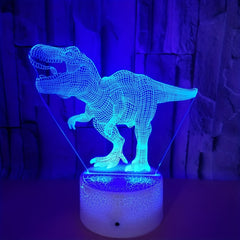 Dinosaur Toy 16 Colors 3D Illusion Bedside Lamp T Rex Nightlight Kids Gift