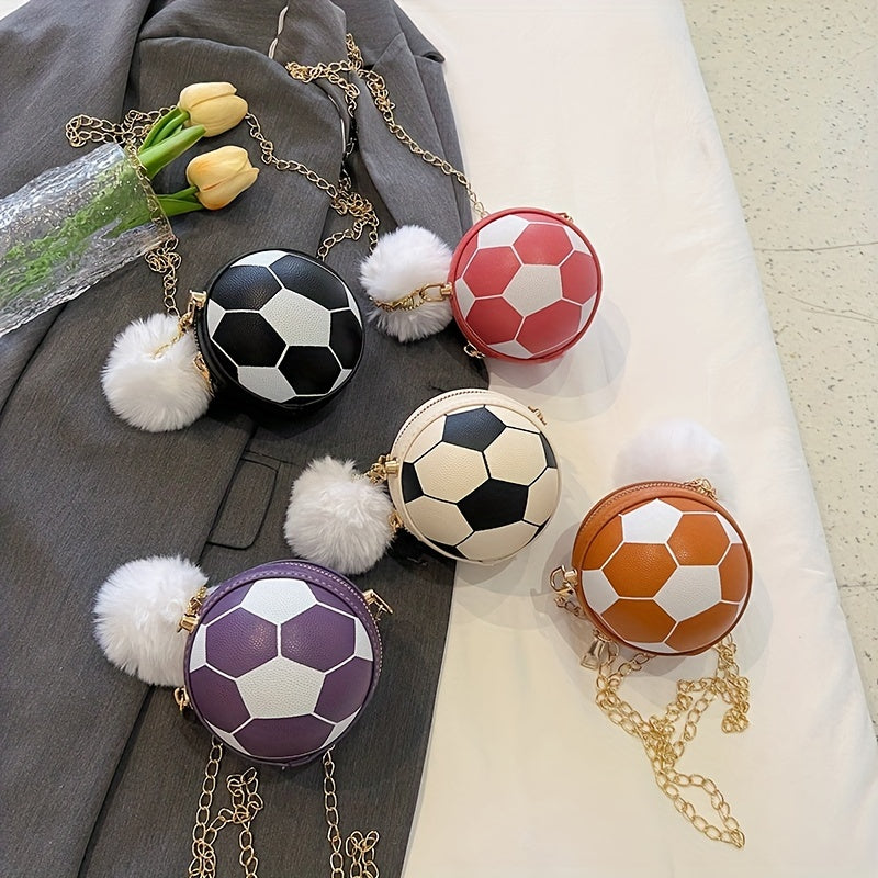 Kids Mini Football Crossbody Bag Plush Bag Charm Coin Bag Wallet