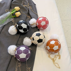 Kids Mini Football Crossbody Bag Plush Bag Charm Coin Bag Wallet