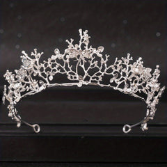 Vintage Golden Dragonfly Tiara Whimsical Fairy Crown Bridal Floral Tiara