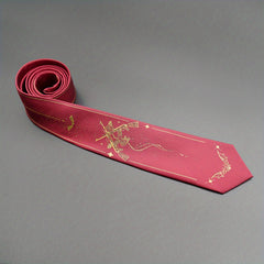 2400 Needles Knitted Jacquard Bat Hand tied Tie Golden Silk Thread Necktie