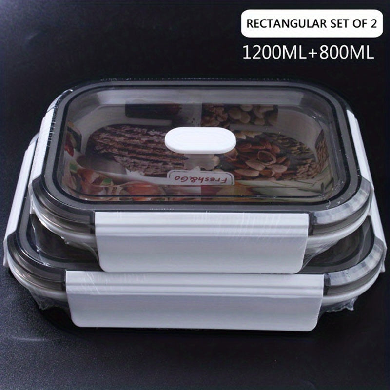 2 Collapsible Food Storage Containers w/ Lid & Air Vent Stackable