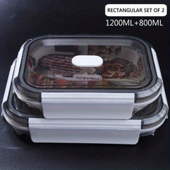 2 Collapsible Food Storage Containers w/ Lid & Air Vent Stackable