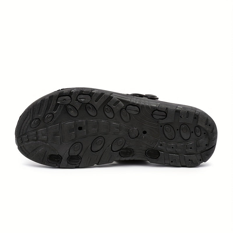 Men's Patterned Leather Slides Lightweight Slippers