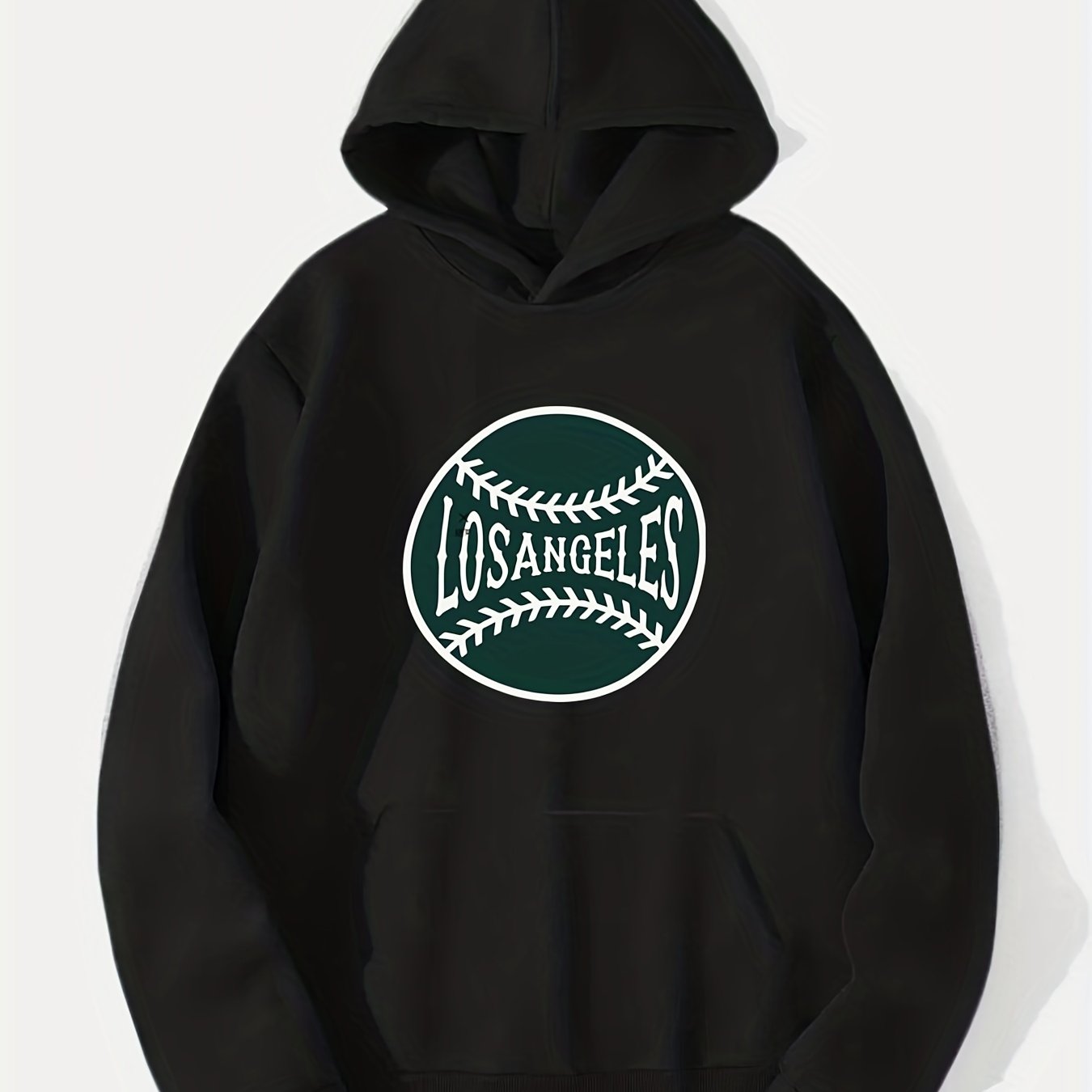 Los Angeles Baseball Print Hoodie for Men