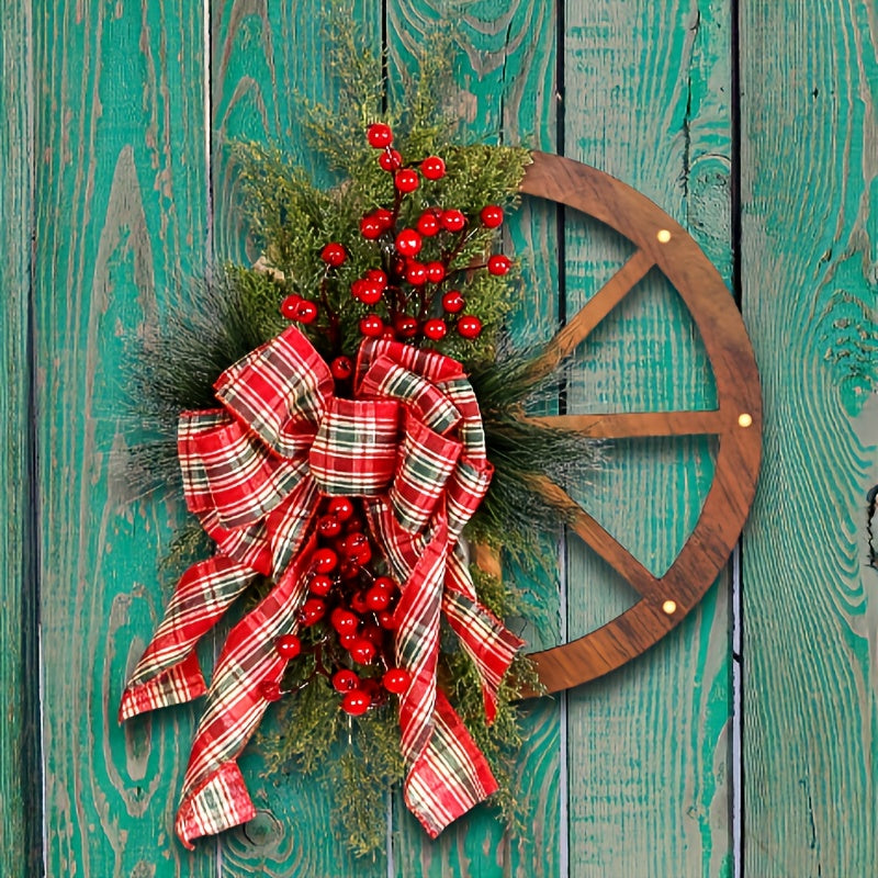 Christmas Pine Needle Red Fruit Wheel Wreath