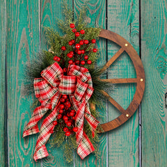 Christmas Pine Needle Red Fruit Wheel Wreath