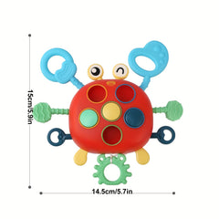 Montessori Crab Toy Toddler Sensory Travel Educational Learning Fine Motor Pull