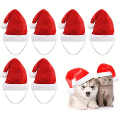 Pet Christmas Hat Red Plush Pet Cap Clothes