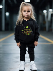 Girls 2pc Christmas Hoodie Sweatshirt and Pants Set