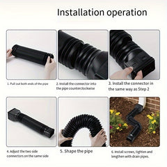 1pc PP Folding Telescopic Pipe Villa Outdoor Drop Water Pipe Drain